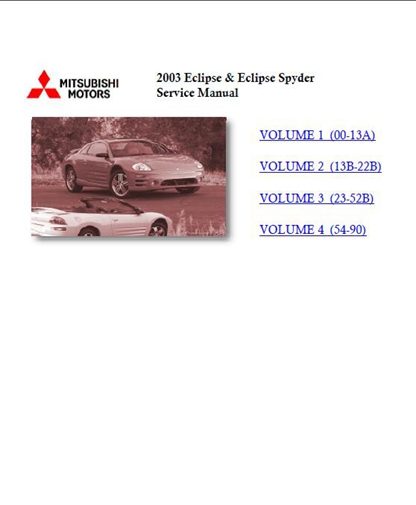 2003 Mitsubishi Eclipse Manual