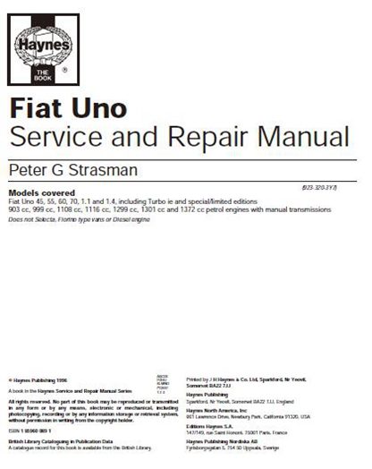 Fiat Uno Service Manual