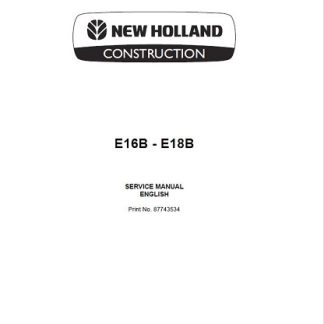 New Holland E16B, Service Manual