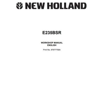 New Holland E235SR Excavator Workshop Manual