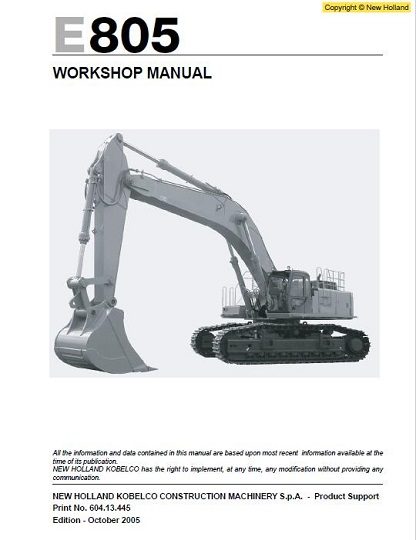 New Holland E805 Workshop Manual