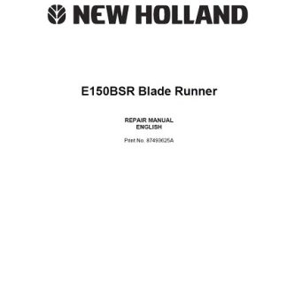 New Holland E150BSR Blade Runner Excavator Service Repair Manual