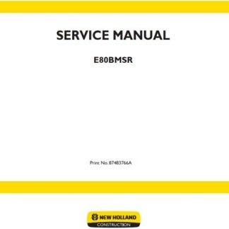 New Holland E80BMSR Manual