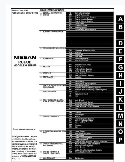 2013 Nissan Rogue Service Manual