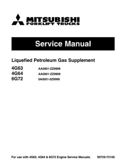 Mitsubishi FG35 FG40 Forklift Trucks Service Manual