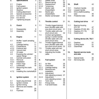 Stihl FS 75, FS 80, FS 85 Brushcutters Service Manual