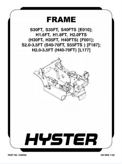 Hyster F187 (S40FT, S50FT, S60FT, S70FT, S55FTS) Forklift Service Manual