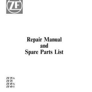 ZF Marine ZF Marine ZF 25 A, ZF 25, ZF45 A, ZF45-1 Repair Manual