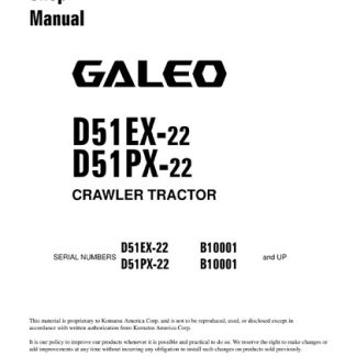 Komatsu D51EX-22 D51PX-22 Crawler Tractor Shop Manual