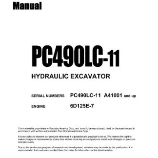 Komatsu PC490LC-11 Hydraulic Excavator Service Repair Manual