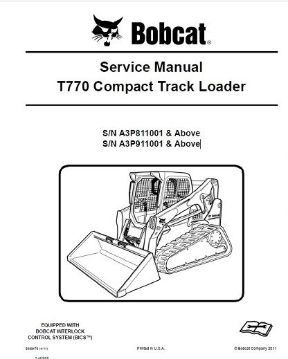 Bobcat T770 Compact Track Loader Service Repair Manual A3P911001