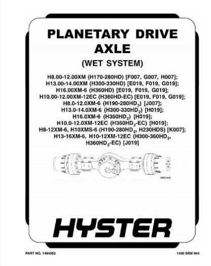 Hyster J007 service manual
