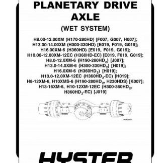 Hyster J019 Service Manual