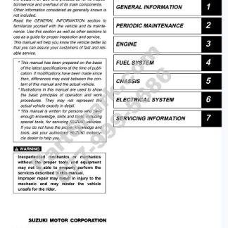 Suzuki LT-Z90 QuadSport ATV 2007-2009 Service Manual