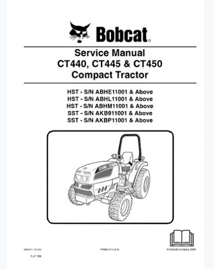 Bobcat CT440, CT445, CT450 Compact Tractor Service Repair Manual