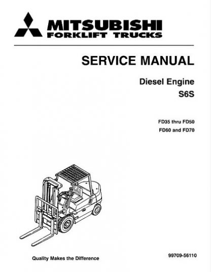 Mitsubishi FD40K FD45K FD50K FD40KL Forklift Trucks Service Manual