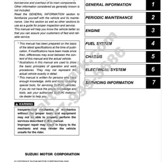 2006-2009 Suzuki LT-Z50 QuadSport ATV Service Manual