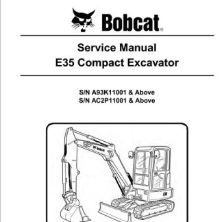 Bobcat E35 Compact Excavator Service Repair Manual