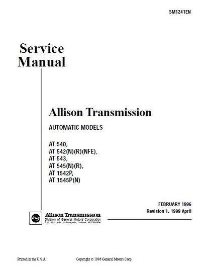 Allison Transmission AT 545 Service Manual