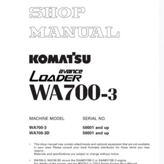 Komatsu WA700-3, WA700-3D Wheel Loader Service Manual