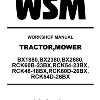 Kubota Tractor BX1880,BX2380, BX2680 Workshop Manual