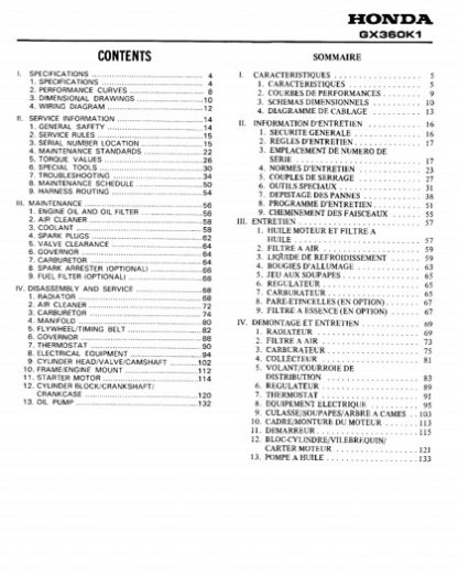 Honda GX360 K1 Engine Service Manual