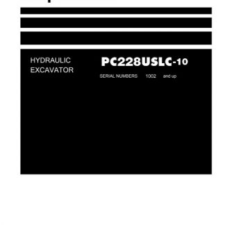 Komatsu PC228USLC-10 Hydraulic Excavator Service Shop Manual