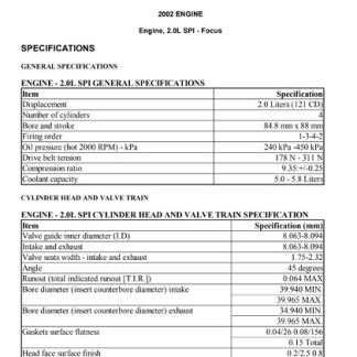 1998-2007 Ford Focus Service Manual