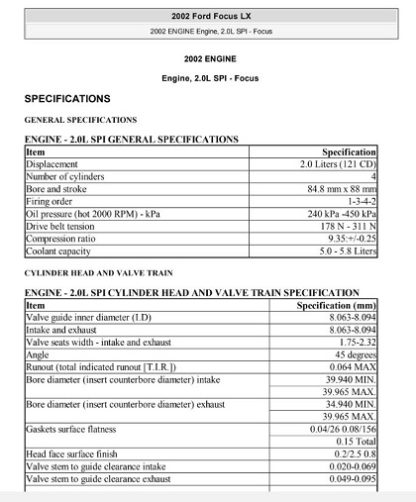 1998-2007 Ford Focus Service Manual