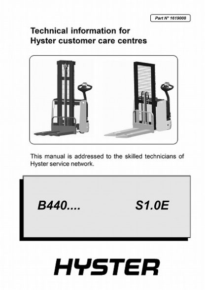 Hyster B440 (S1.0E) Forklift Service Repair Manual