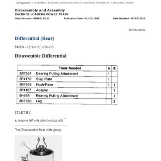 Caterpillar 416 Backhoe Loader 5PC Service Manual