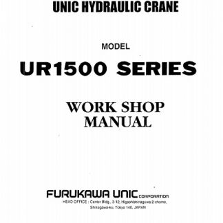 Furukawa Unic UR1500 Series Hydraulic Crane Workshop Manual