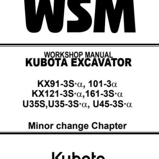 Kubota KX91-3S, KX101-3, KX121-3S, KX161-3S Excavator Service Manual