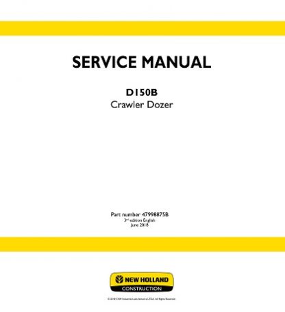 New Holland D150B Crawler Dozer Service Repair Manual