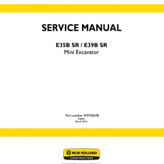 New Holland E35B SR, E39B SR Mini Excavator Service Repair Manual