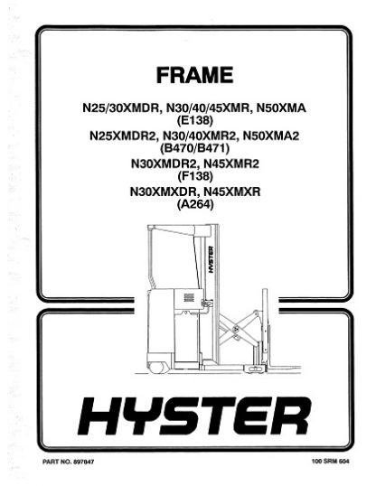 Hyster F138 (N45XMR2, N30XMDR2) Forklift Service Manual