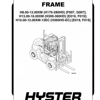 Hyster F007 (H170HD, H190HD, H210HD, H230HD, H250HD, H280HD) Forklift Service Manual