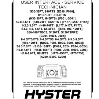 Hyster U005 (H80FT, H90FT, H100FT, H110FT, H120FT) Forklift Service Manual