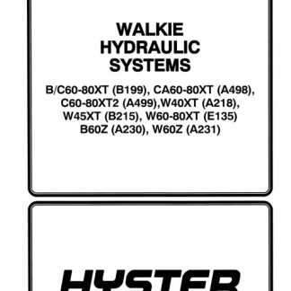 Hyster A498 (C6080XT2A) Forklift Service Manual