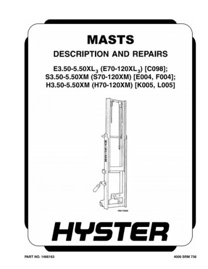 Hyster K005 (H100XM, H110XM, H120XM, H70XM, H80XM, H90XM) Forklift Service Manual