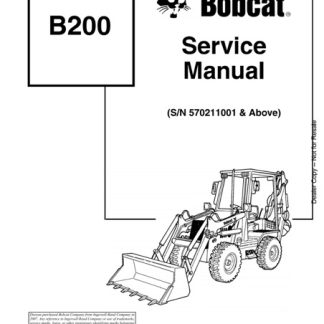 Bobcat B200 Loader Backhoe Service Manual