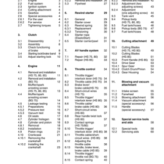 Stihl HS 75, HS 80, HS 85 ,BG 75 Service Repair Manual