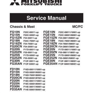 Mitsubishi FGE15N FGE18N FGE20CN FGE15ZN FGE18ZN Forklift Trucks Service Manual