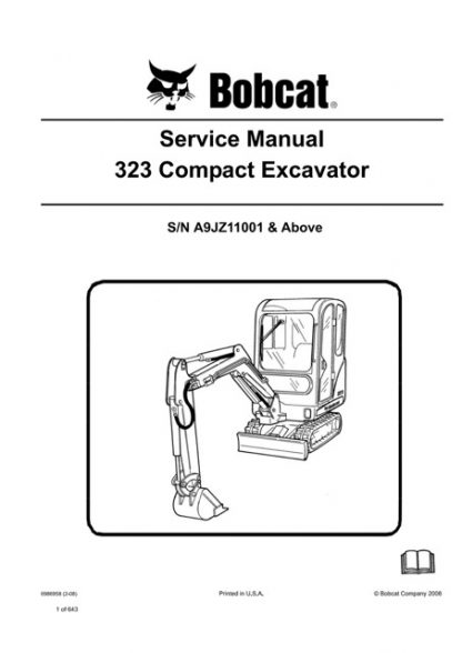 Bobcat 323 Compact Excavator Service Repair Manual