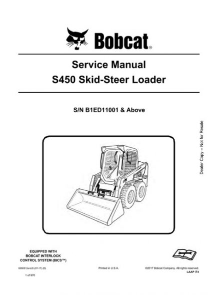 Bobcat S450 Skid - Steer Loader Service Manual