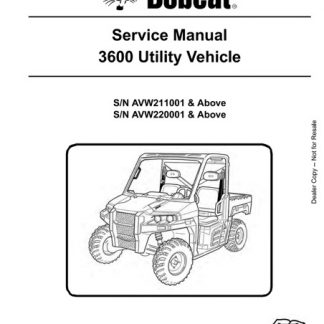 Bobcat 3600 Utility Vehicle Service Repair Manual