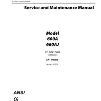 JLG Boom Lifts 600A, 600AJ Global Service Repair And Maintenance Manual