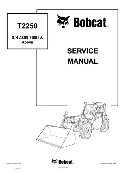Bobcat T2250 Telescopic Handler Service Manual