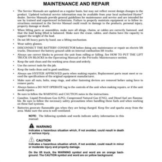Hyster P177 (H40FT, H50FT, H60FT, H70FT) Forklift Service Manual