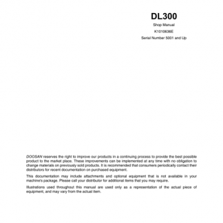 Doosan DL300 Wheel Loader Service Manual